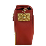 Chanel Red Quilted Leather Rock The Corner Minaudiere Shoulder Bag 2018