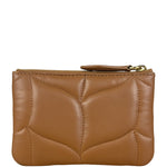 Mulberry Brown Leather Softie Quilted Coin Pouch