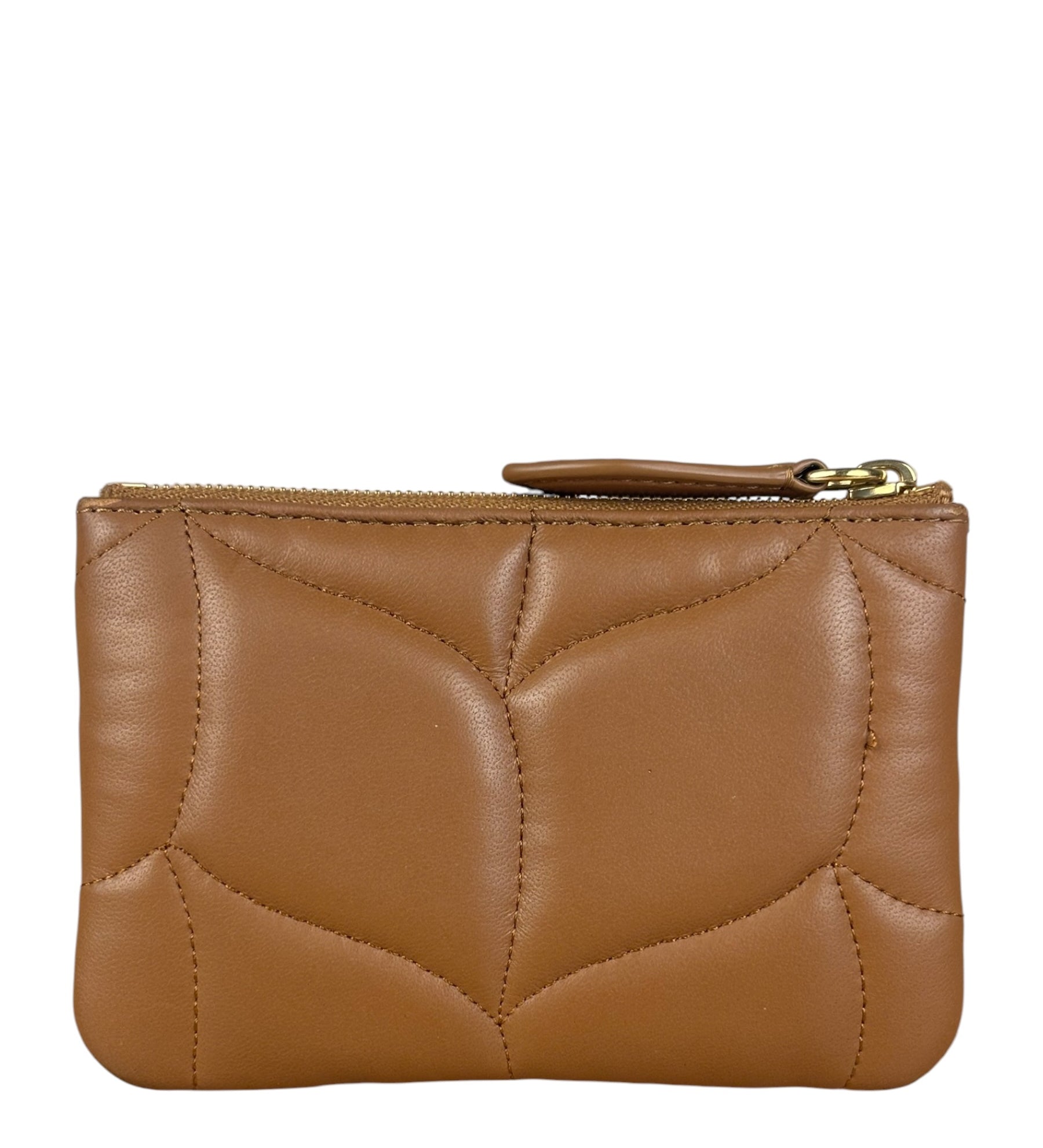 Mulberry Brown Leather Softie Quilted Coin Pouch