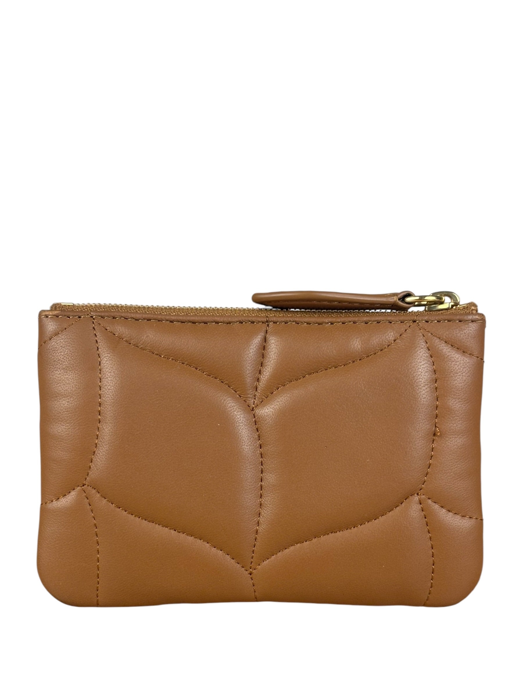 Mulberry Brown Leather Softie Quilted Coin Pouch