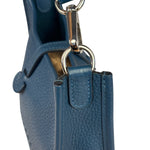 Hermes Blue Pale Clemence Leather Evelyn TPM III Crossbody