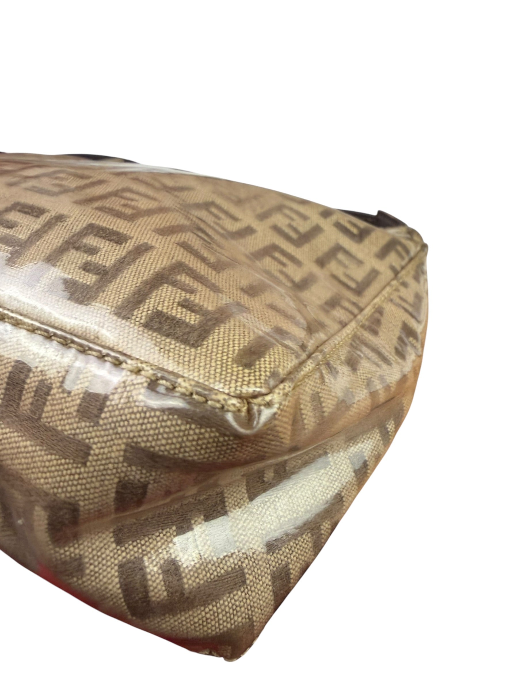 Fendi Vintage Beige PVC Zucca Pochette