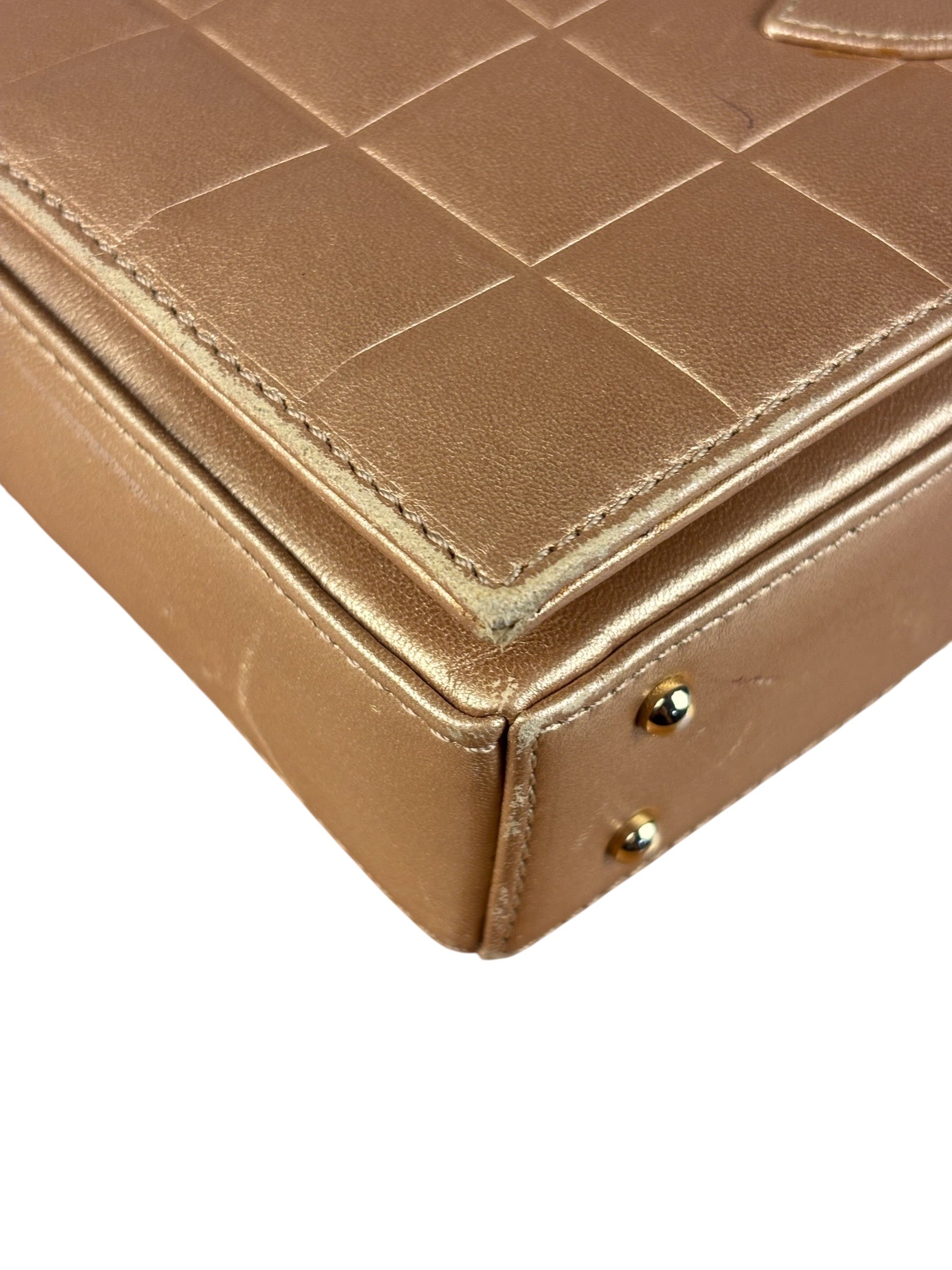 Chanel Gold Calfskin Chocolate Bar Shoulder Bag 2002