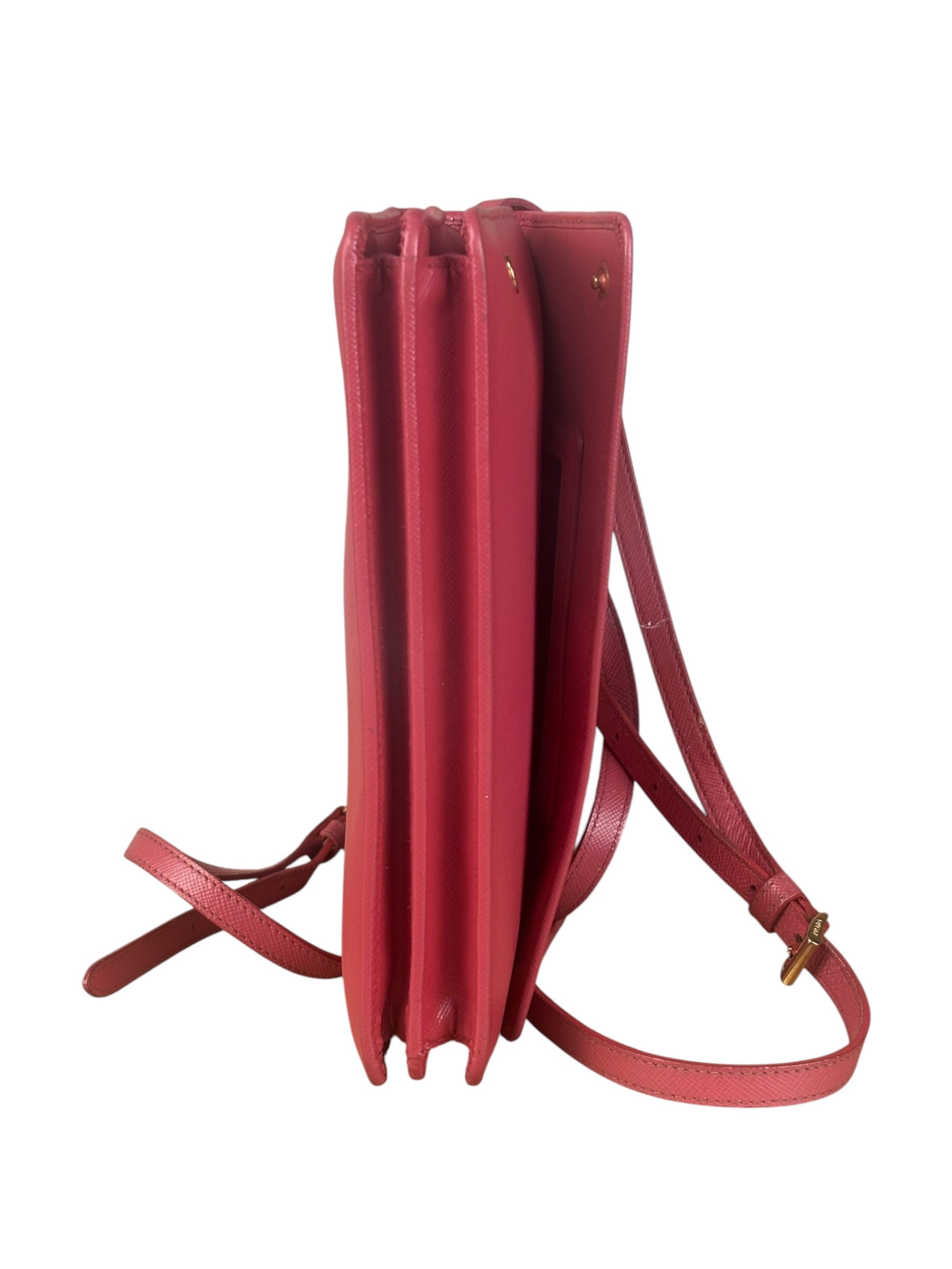 Prada Pink Saffiano Leather Pouchette