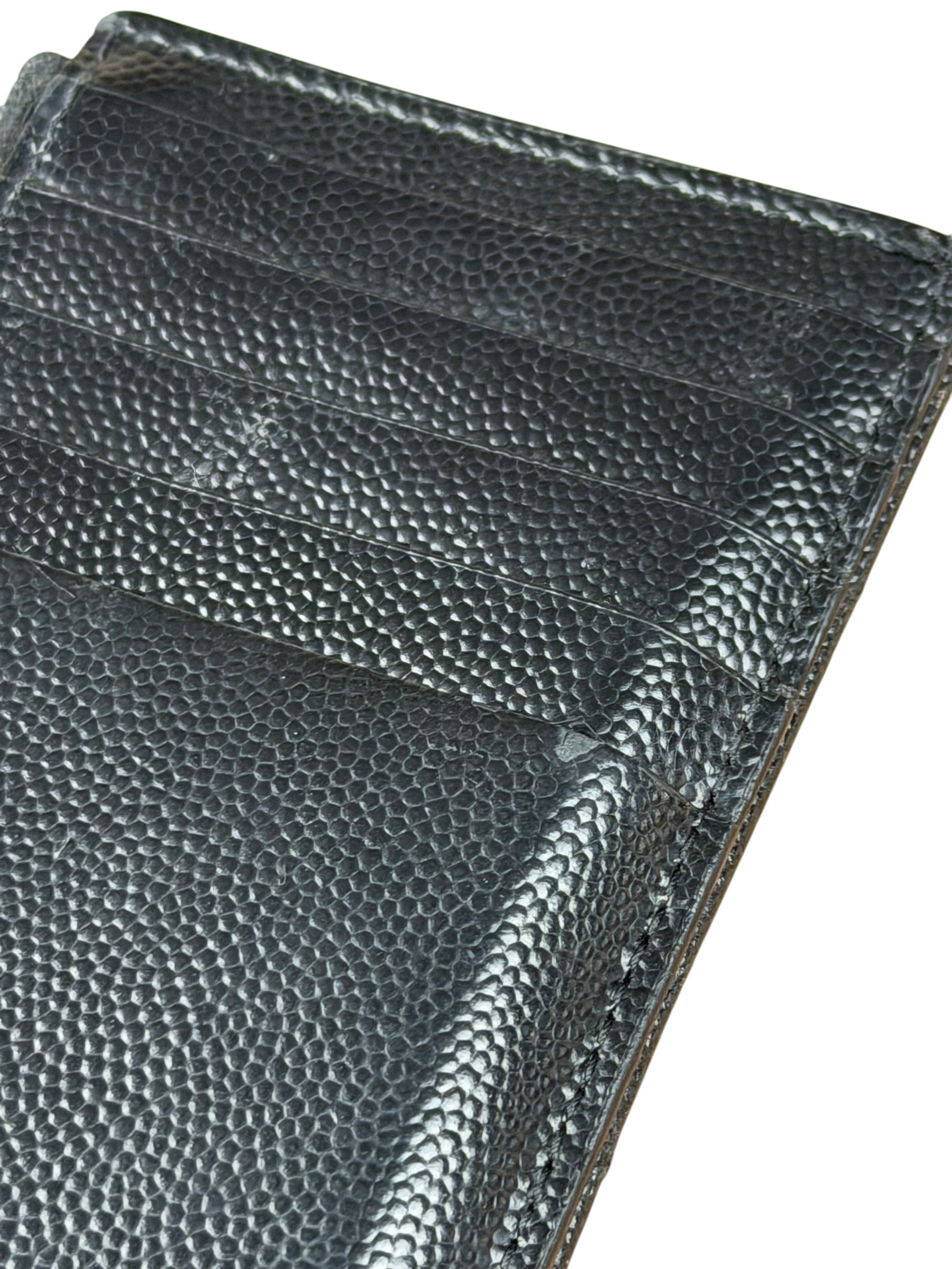 Yves Saint Laurent Black Leather Card Holder Wallet
