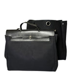Hermes Black Toile Herbag 39 Handbag