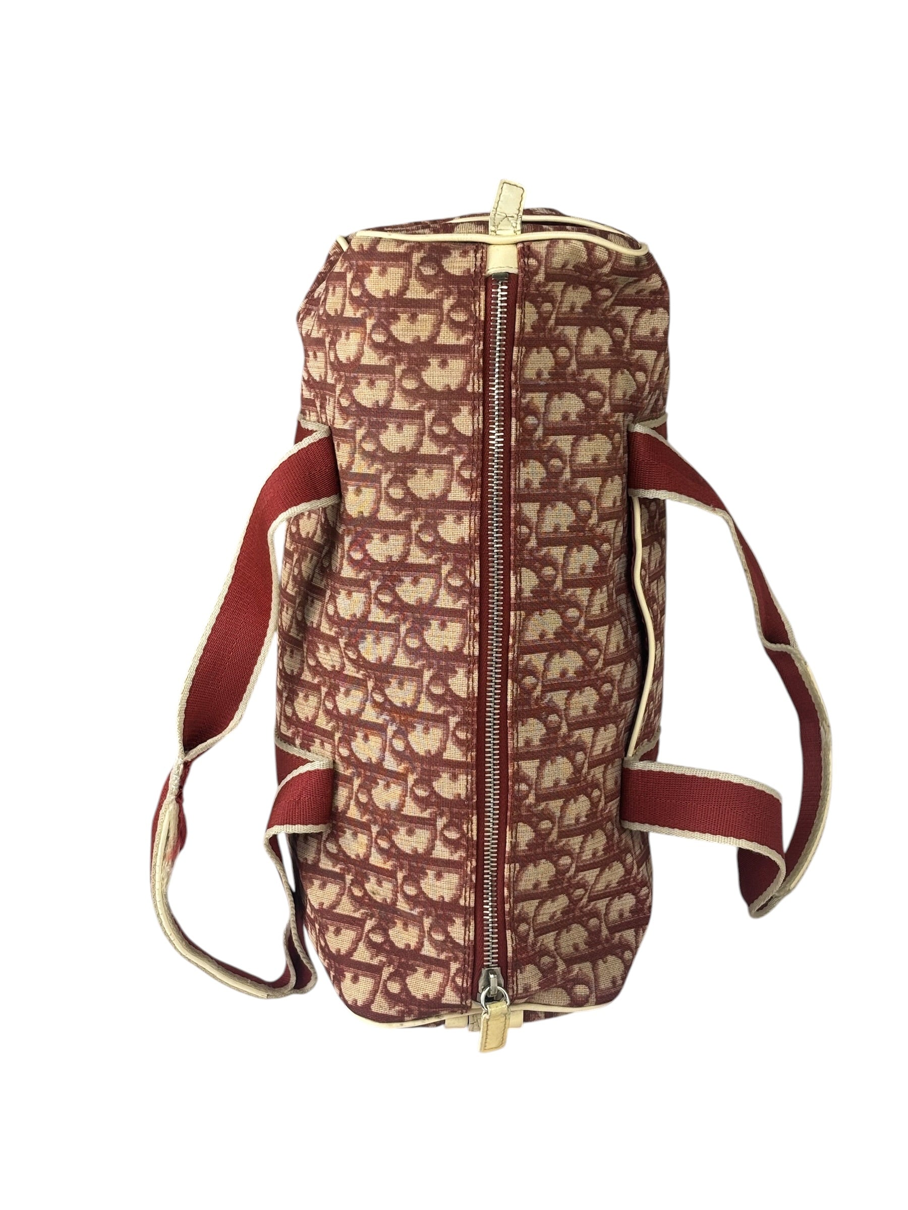 Christian Dior Vintage Red Trotter Boston Bag