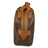 Celine Brown Leather Macadam Dome Handbag
