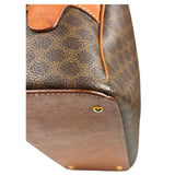 Celine Brown Leather Macadam Dome Handbag