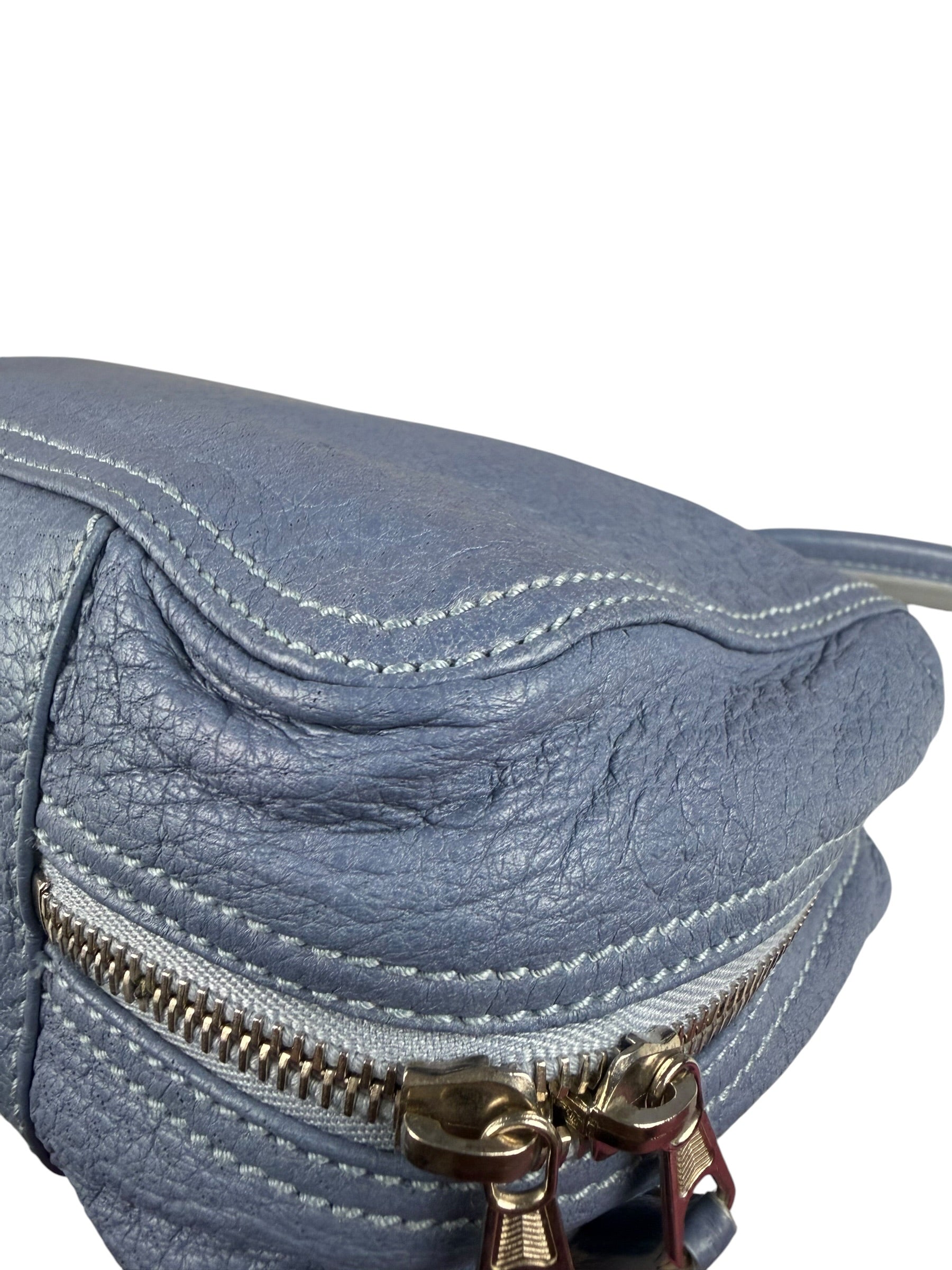 Balenciaga Vintage Blue Leather Mini Pochette