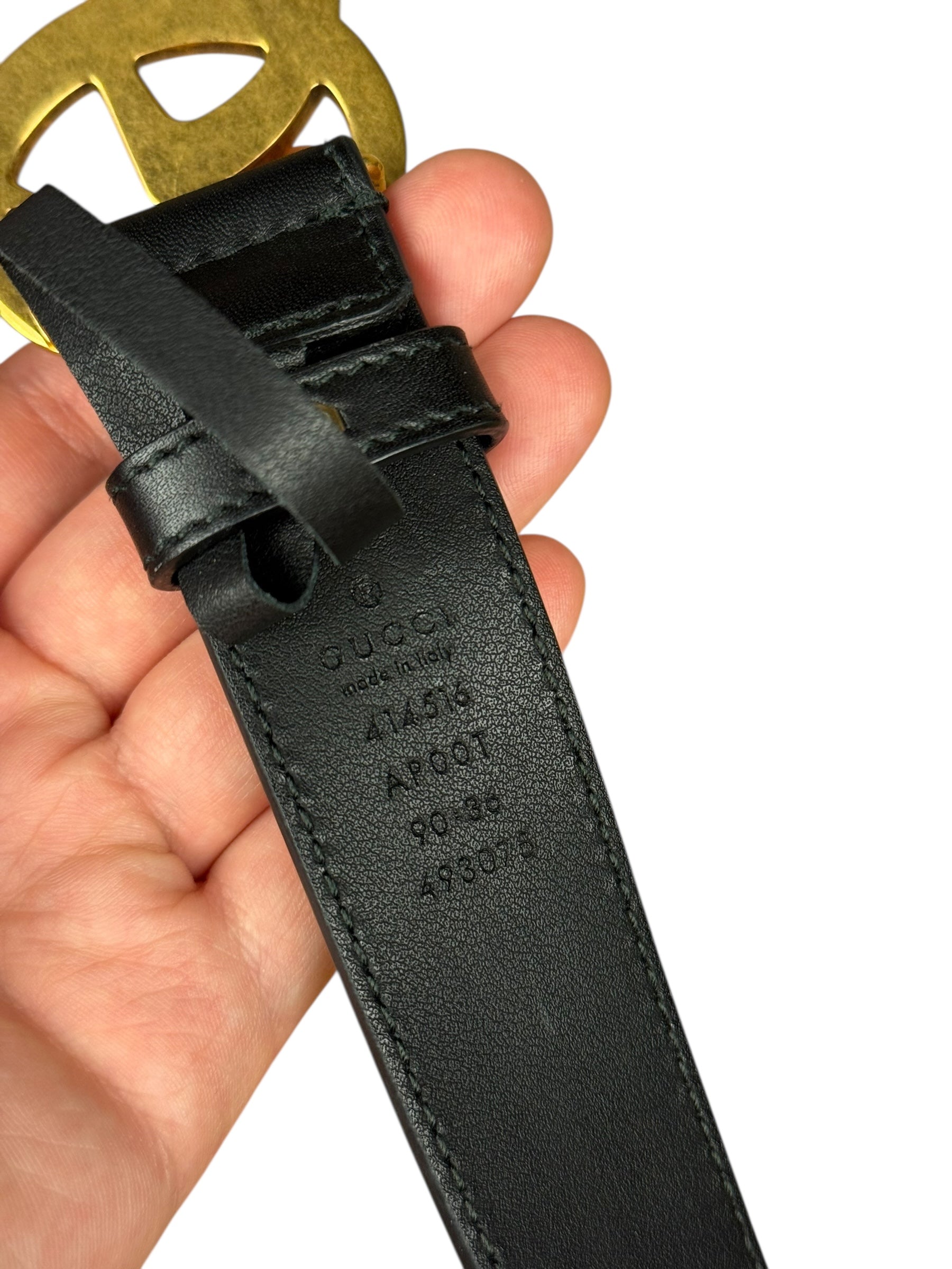 Gucci GG Black leather Belt