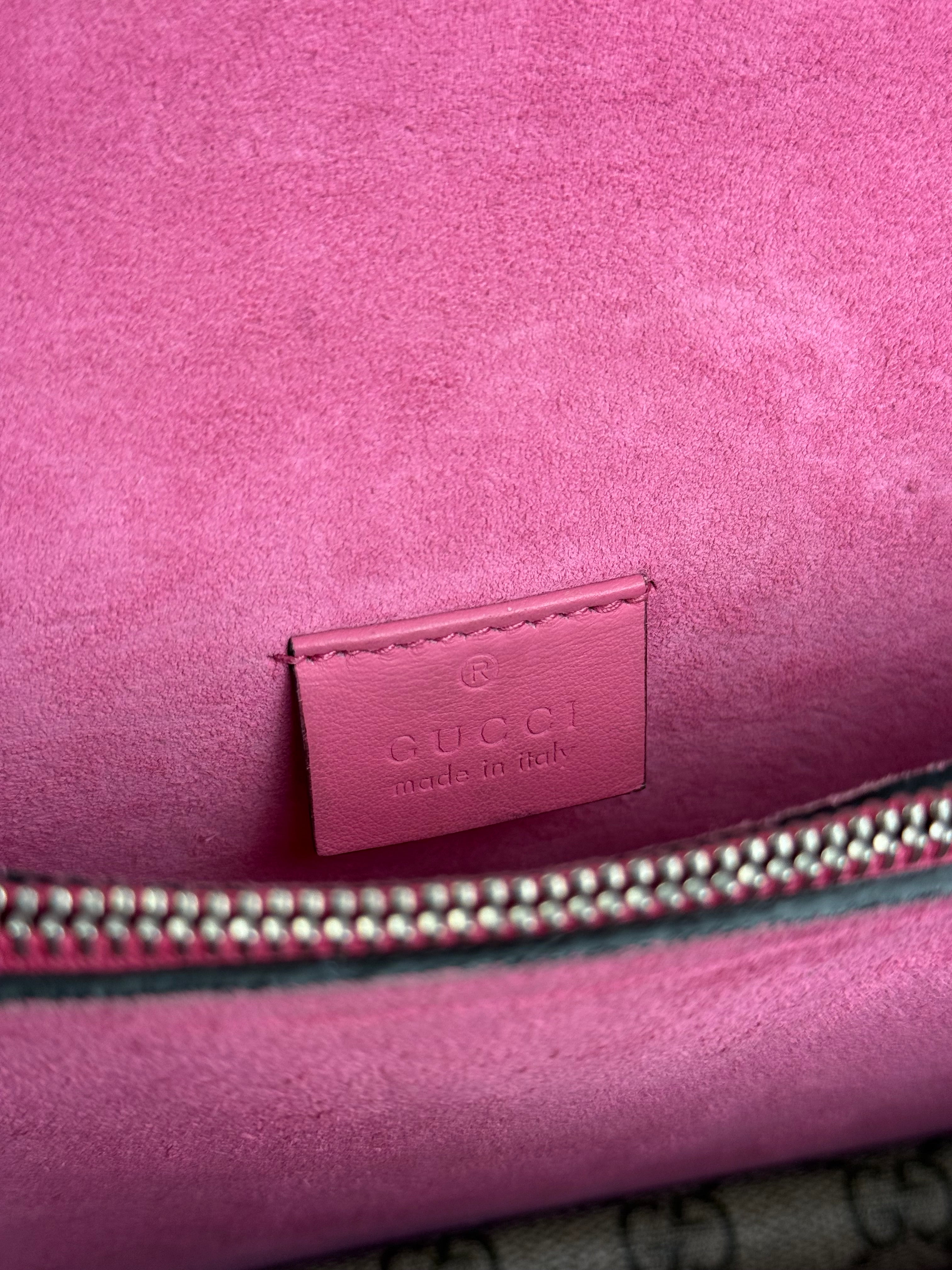 Gucci Dionysus GG Supreme Shoulder Bag Beige/Pink