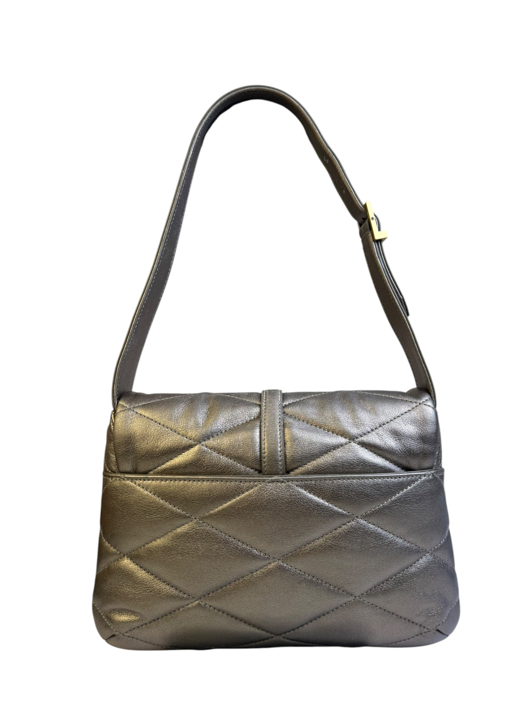 Saint Laurent Metallic Bronze Lambskin Quilted Le 57 Shoulder Bag