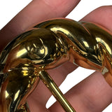 Gucci Black Leather Gold Buckle Belt