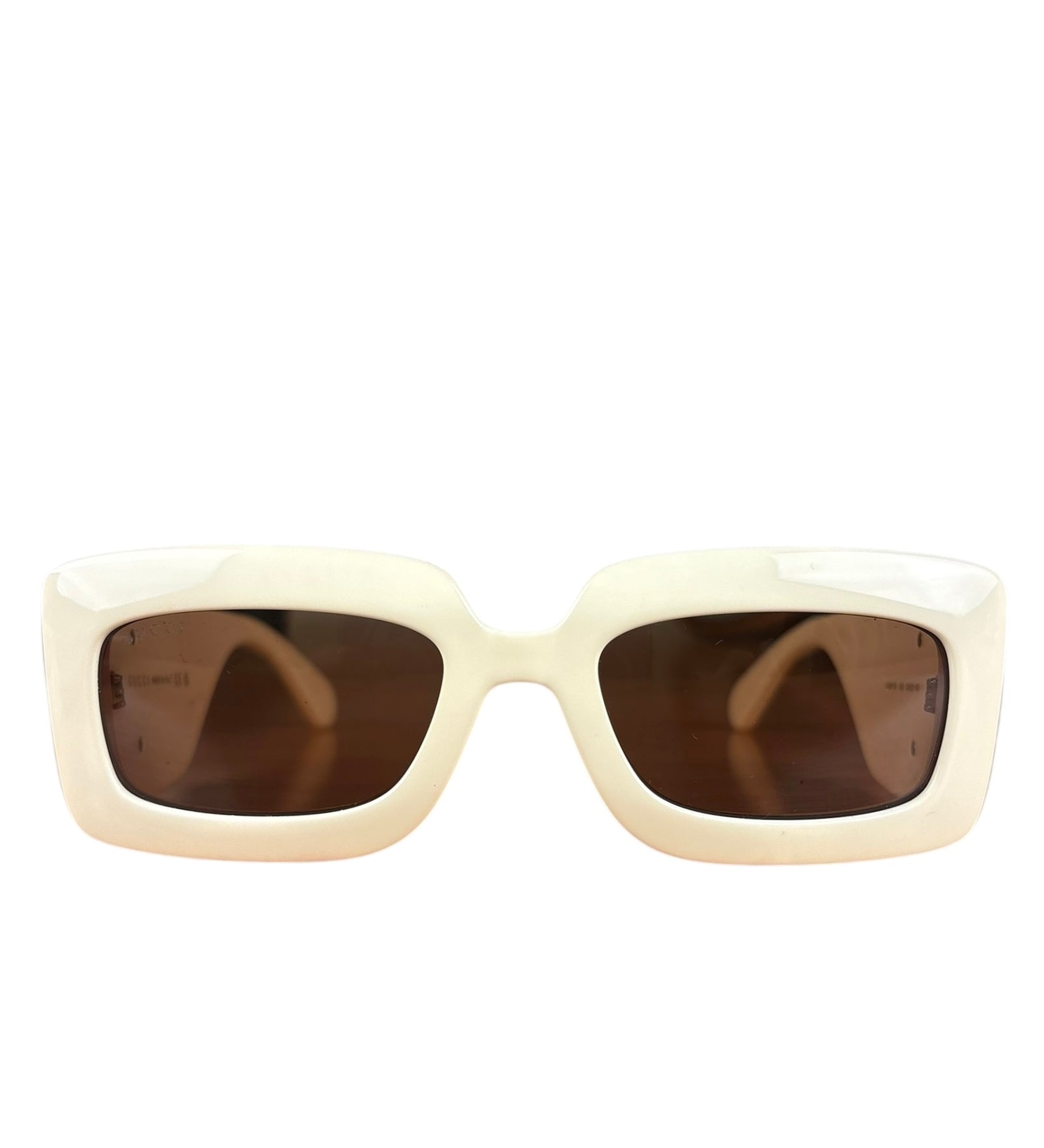 Gucci Large Frame Gold Logo Sunglasses