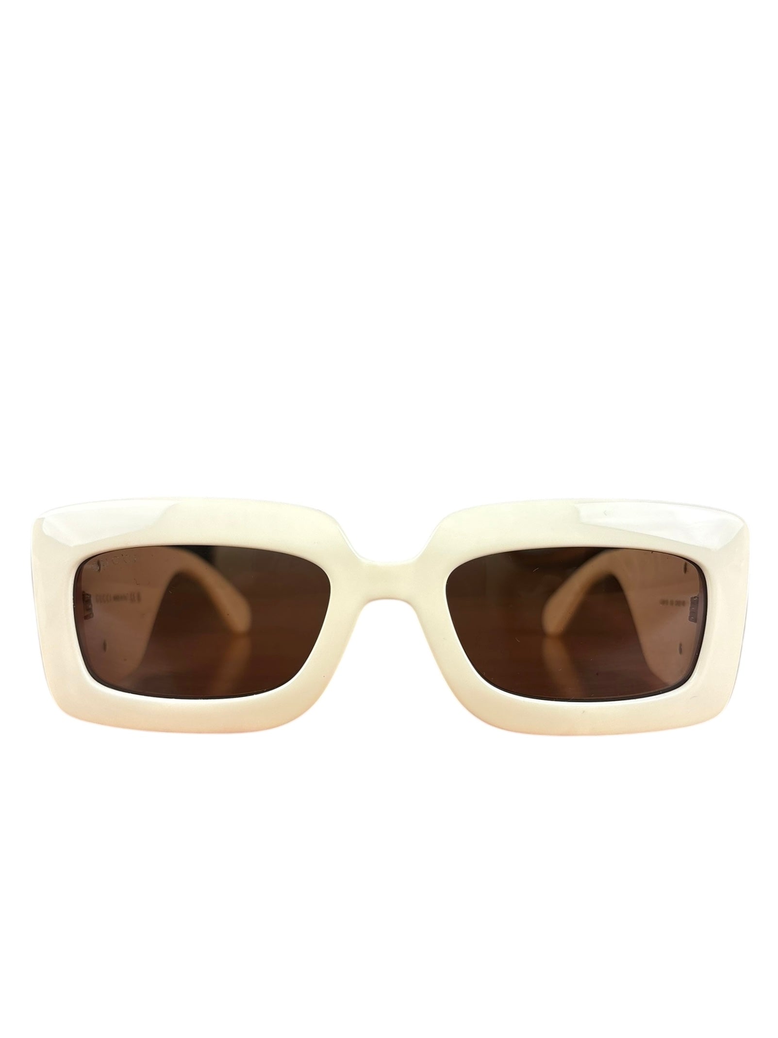 Gucci Large Frame Gold Logo Sunglasses