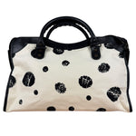 Balenciaga City Bag Canvas Leather Black Beige