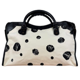Balenciaga City Bag Canvas Leather Black Beige