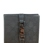 Gucci Vintage Black GG Jackie Buckle Compact Wallet