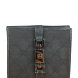 Gucci Vintage Black GG Jackie Buckle Compact Wallet