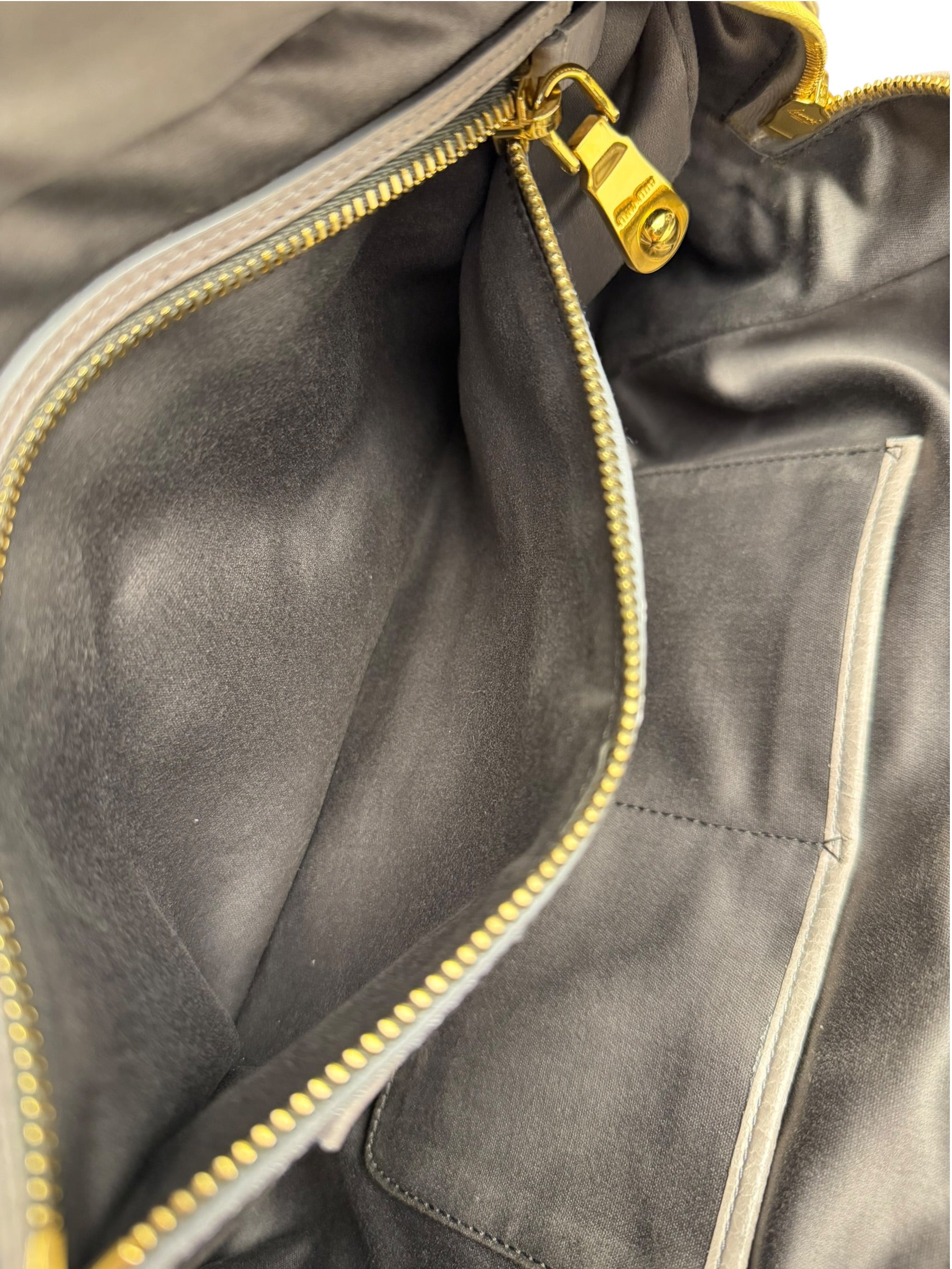 Miu Miu Vintage Pale Grey Vitello Leather Two-Way Bag