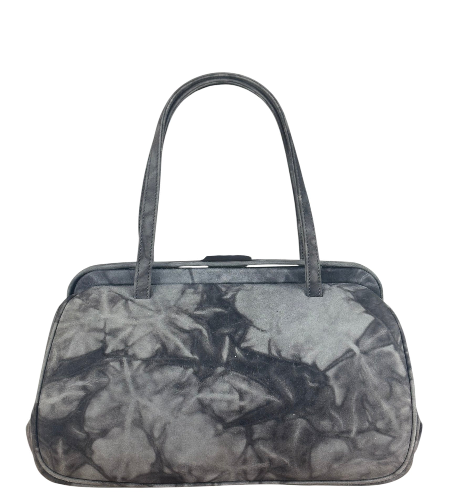 Prada Lux Grey Scamosciato Tie Dye Clutch Top Handbag