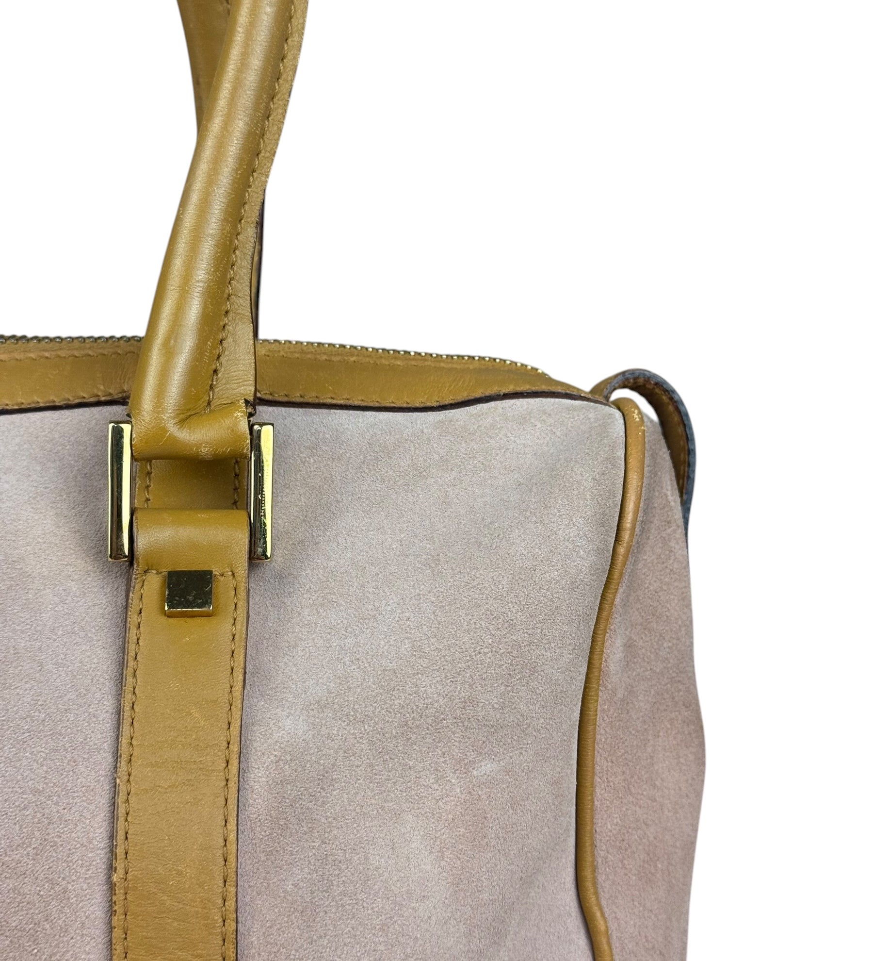 Gucci Vintage Pink Suede Mini Boston Handbag