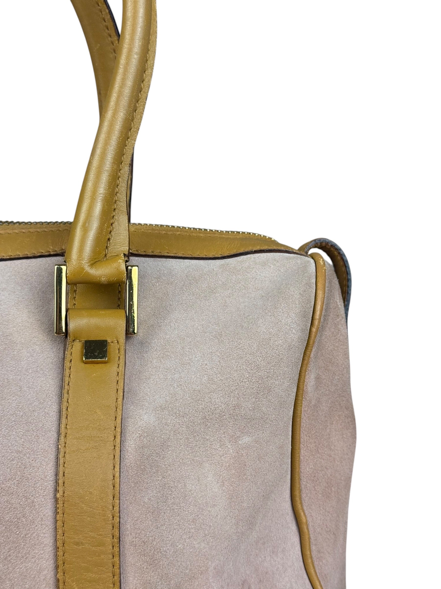 Gucci Vintage Pink Suede Mini Boston Handbag
