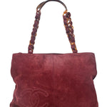 Chanel Bordeaux Suede Tortoise Chain Shoulder Bag '97-'99