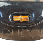 Gucci Bamboo Mini Top Handle Patent Leather Black