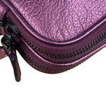 Coach Purple Metallic Studded Leather Zip Pouch