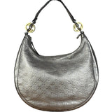 Gucci Vintage GG Metallic Leather Hobo Shoulder Bag