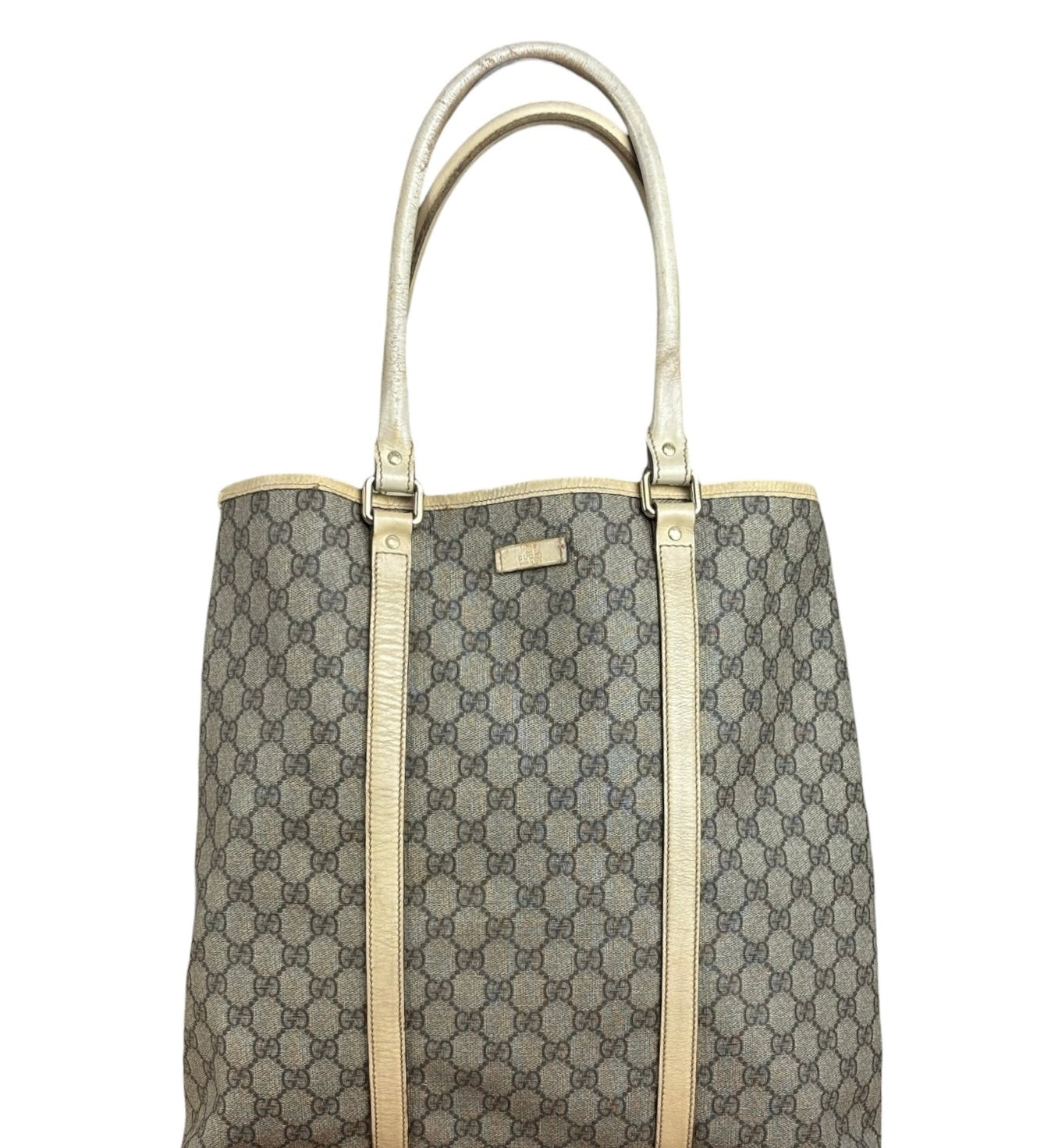 Gucci Vintage Beige GG Supreme Monogram Joy Vertical Tote Bag
