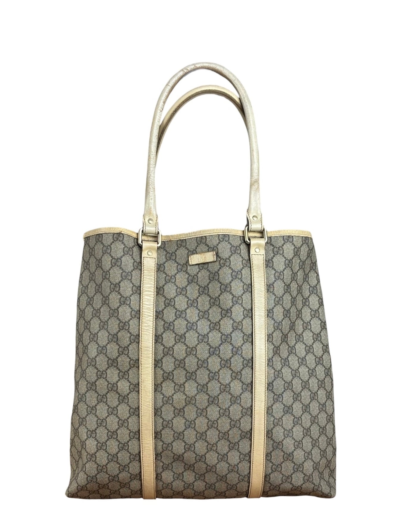 Gucci Vintage Beige GG Supreme Monogram Joy Vertical Tote Bag