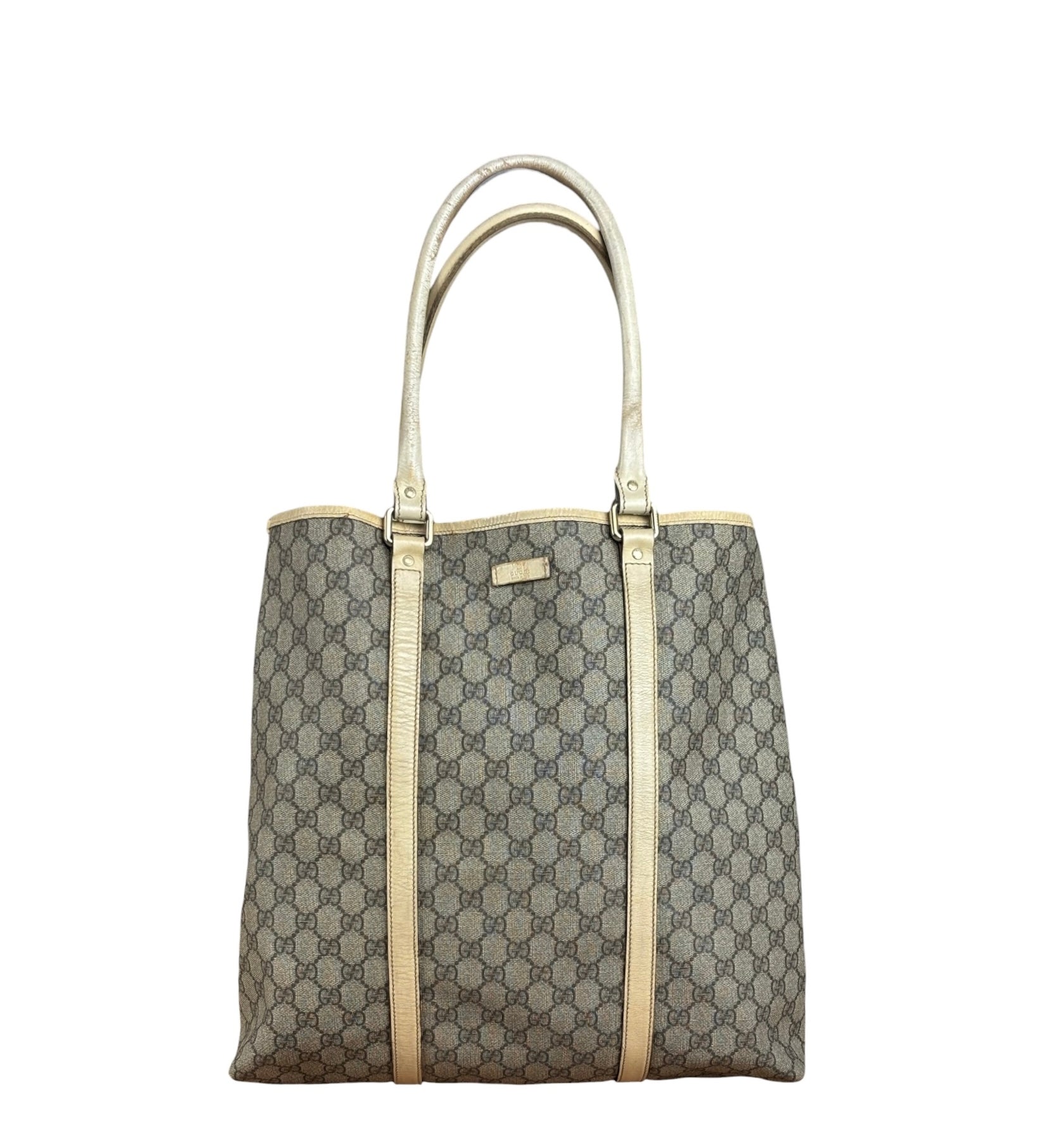 Gucci Beige GG Supreme Monogram Joy Vertical Tote Bag