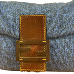 Fendi Vintage Blue Cashmere Baguette