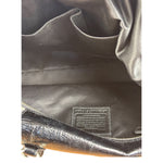 Coach Vintage Trim Leather Hand Drawn Scarf Print Satchel Two-Way Bag