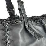 Bottega Veneta Black Intrecciato Fringe Shoulder Bag