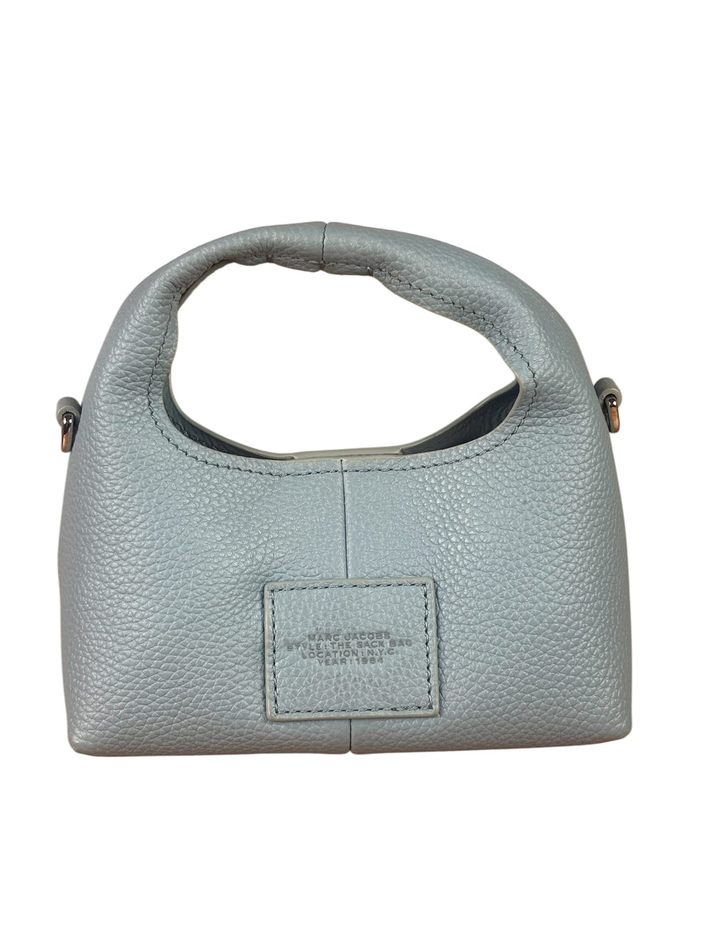 Marc Jacobs Cloud Blue Pebbled Leather Nano The Sack Two-Way Hobo