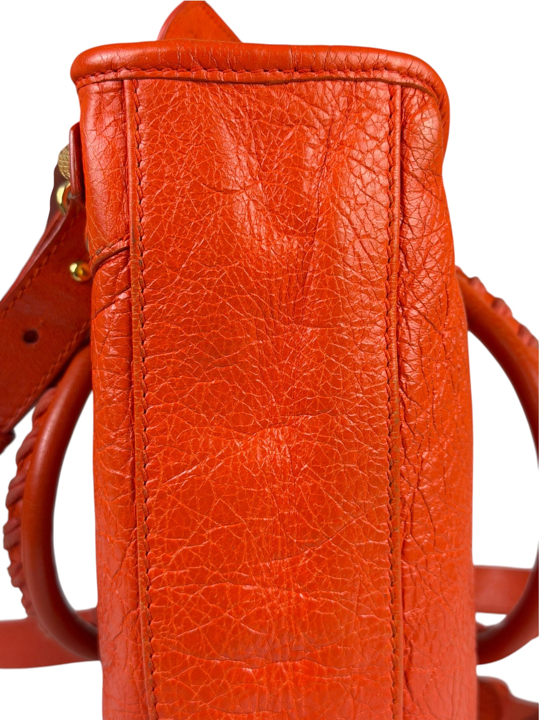 Balenciaga Red Leather Mini City Bag