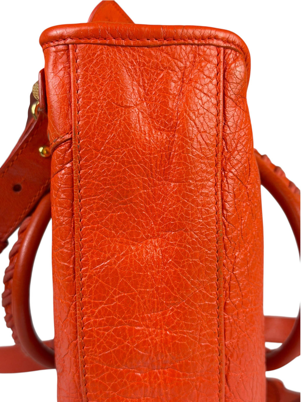 Balenciaga Red Leather Mini City Bag