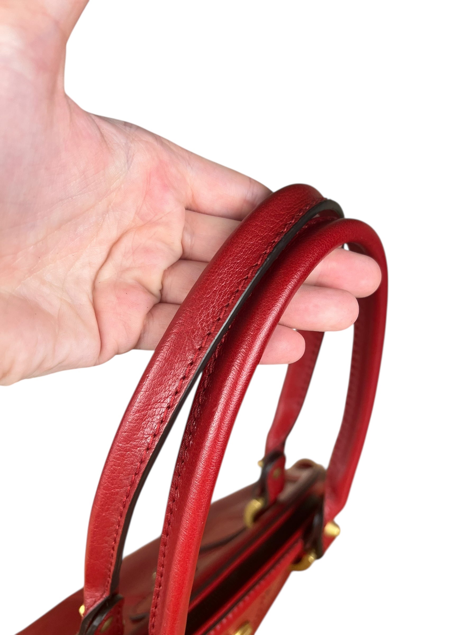 Gucci Re(Belle) Red Leather Top Handle Bag