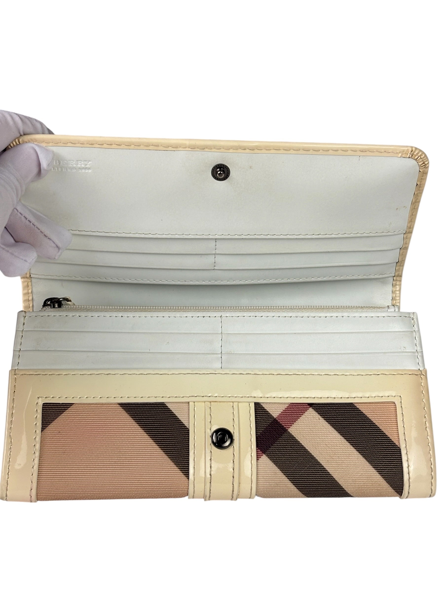 Burberry Cream Nova Check Penrose Continental Long Wallet