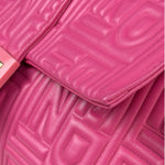 Fendi Pink Leather Logo Embossed Baguette