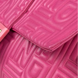 Fendi Pink Leather Logo Embossed Baguette