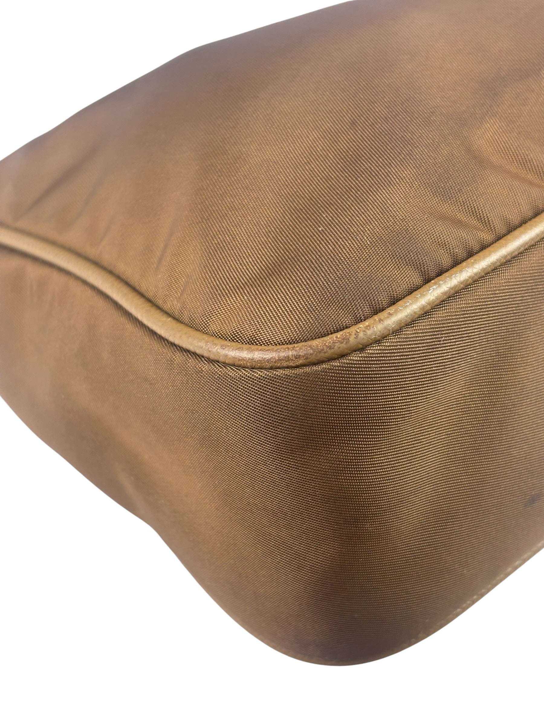 Prada Brown Nylon Pochette Shoulder Bag