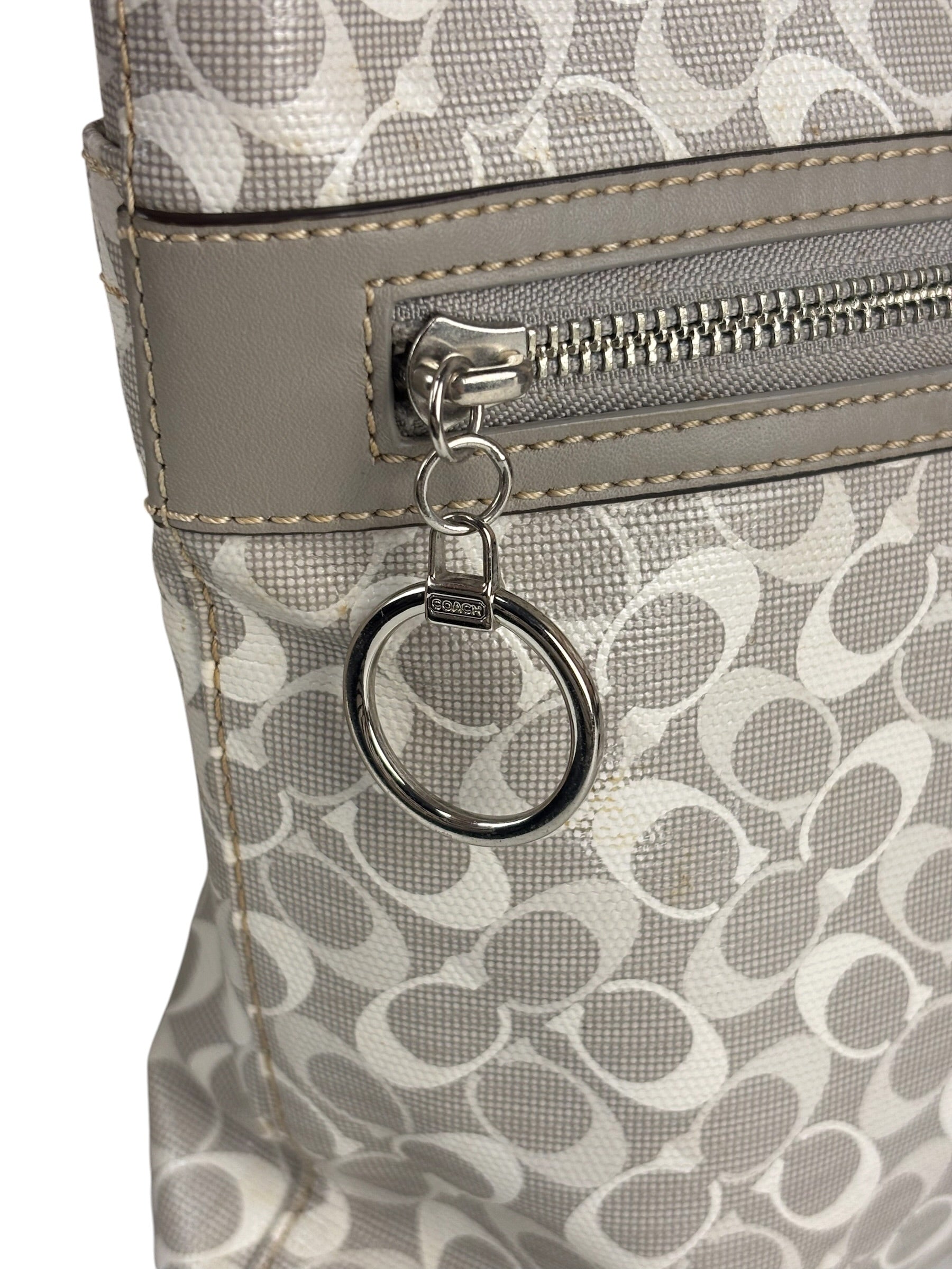 Coach Grey Patent Leather Signature Crossbody