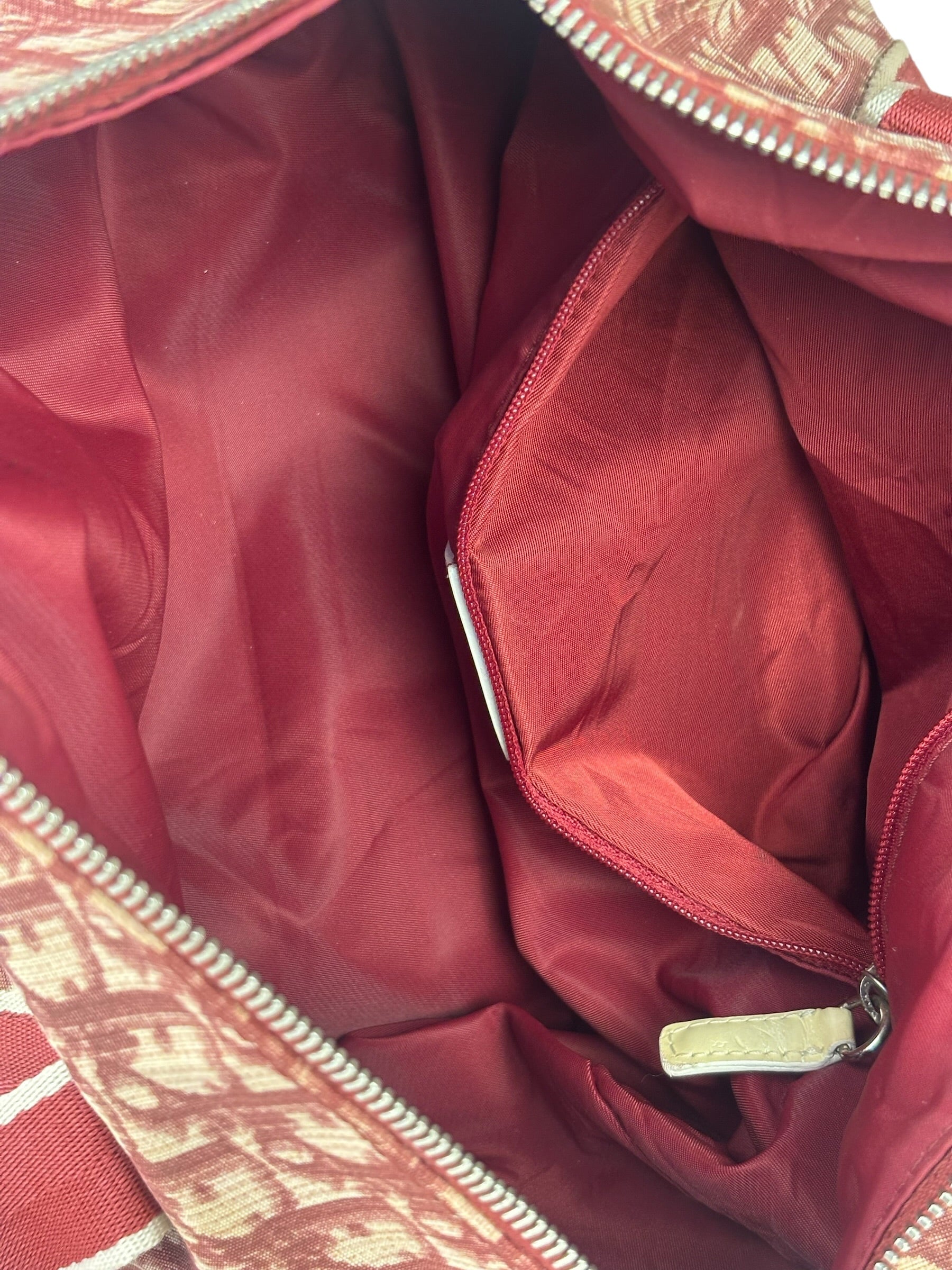 Christian Dior Vintage Red Trotter Boston Bag