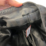 Vintage Leather Striped Long Coat