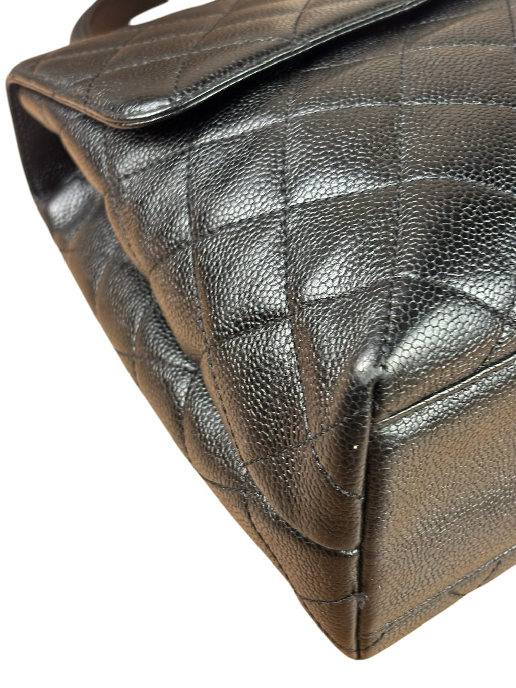 Chanel Black Caviar Quilted Medium Top Handle Bag 2000